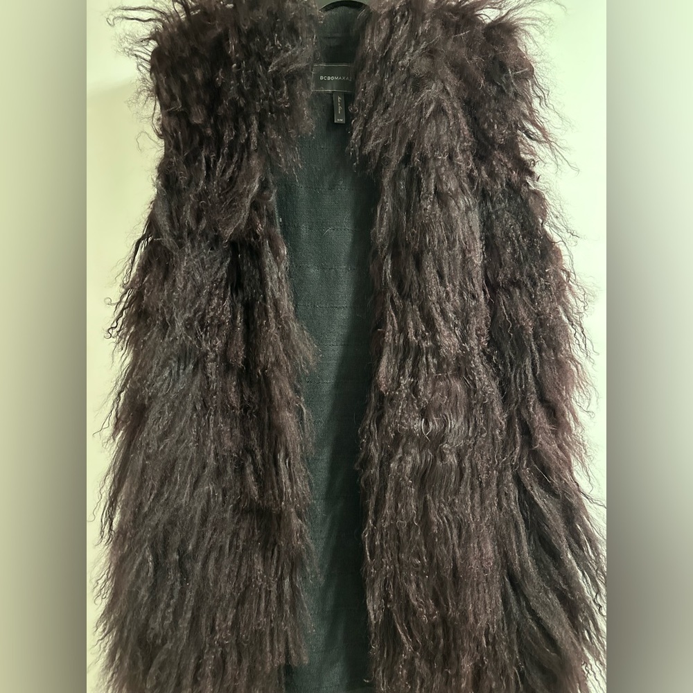 Authentic BCBG MAXAZRIA RUNWAY Mongolian Fur Vest - Barely Used